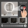 40"x40" Modern LED Round Smart Mirror Bathroom Mirror, Front Lit & Back Lit With 3 Color Adjustable, Memory Function, Anti-Fog