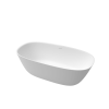 63 inch Freestanding Solid Surface Soaking Bathtub Matte White 25S23A-16PS