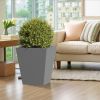 18" H Tall Mental Tapered Planter – Large Outdoor & Indoor Garden Plant Pot with Drainage Hole and Rubber Plug