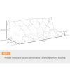 Outsunny Outdoor Bench Cushion Tufted 3-Seater Khaki for Swing Chair Patio Sofa