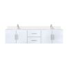 Glossy White Double Bath Vanity 80 in. W x 22 in. D, Cultured Marble Top, and Faucet Set