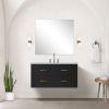 Black Single Bath Vanity 36 in. W x 22 in. D, Cultured Marble Countertop, 34 in. Mirror and Faucet Set