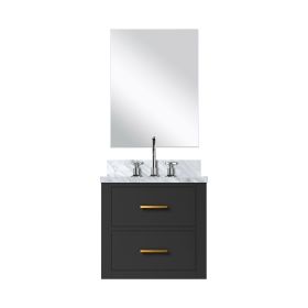 Black Single Bath Vanity 20 in. W x 18 in. D, Acrylic Countertop, 18 in. Mirror and Faucet Set