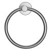 Towel Ring Gun Grey; Bath Hand Towel Ring Thicken Space Aluminum Round Towel Holder for Bathroom