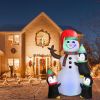 5.9FT Christmas Inflatable Outdoor Decoration Snowman Penguin Blow Up Yard Decoration with LED Light Built-in Air Blower for Winter Holiday Xmas Garde