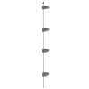 4-Tier Telescopic Shower Corner Shelf Silver Aluminum