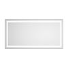 55 x 28 Inch LED Bathroom Mirror with Front and Backlight, Wall Mounted Vanity Mirror with Aluminum Frame, Anti-Fog, Memory, 3 Colors