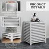 HOMCOM Bamboo Laundry Hamper with Lid, Laundry Basket with Removable Liner Bag, Dirty Clothes Hamper, 19.75 x 14.25 x 23.5 Inches, White