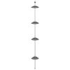 4-Tier Telescopic Shower Corner Shelf Silver Aluminum