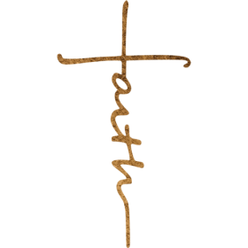 Faith Cross - Metal Wall Art (Color: Hammer Copper, size: 12" X 23")