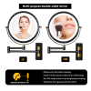 8.6" Wall Mounted Makeup Mirror with LED Lights, Double Sided 1X/10X Magnifying Mirror, 360Â° Swivel Bathroom Vanity Mirror with Extension Arm