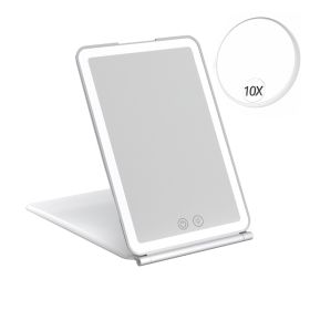Bene Fold N Go Compact â€“ Travel Mirror With LED Light & Magnifiyer White (Color: White)