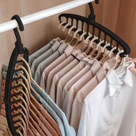 Space Saving Hangers, Clothes Hangers, 11 Holes Sturdy Hanger Clothes Organizer, Wardrobe Storage Hanger for Coats, Closet Organizers and Storage (Color: Black)