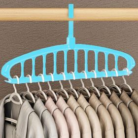 Space Saving Hangers, Clothes Hangers, 11 Holes Sturdy Hanger Clothes Organizer, Wardrobe Storage Hanger for Coats, Closet Organizers and Storage (Color: Skyy Blue)