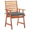 Patio Dining Chairs 3 pcs with Cushions Solid Acacia Wood