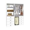 Tall Closet System with Closet Drawers,White Walk-in Closet Organizers and Storager