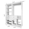 Tall Closet System with Closet Drawers,White Walk-in Closet Organizers and Storager