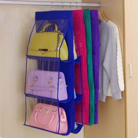 1pc Double-sided Bag Hanging Hanger, Bag Hanging Organizer, Bag Collection Storage Holder 20lbs(MAX) (Color: Blue)