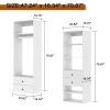 Tall Closet System with Closet Drawers,White Walk-in Closet Organizers and Storager