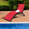 Foldable Patio Lounge Chair with Cushion for Backyard